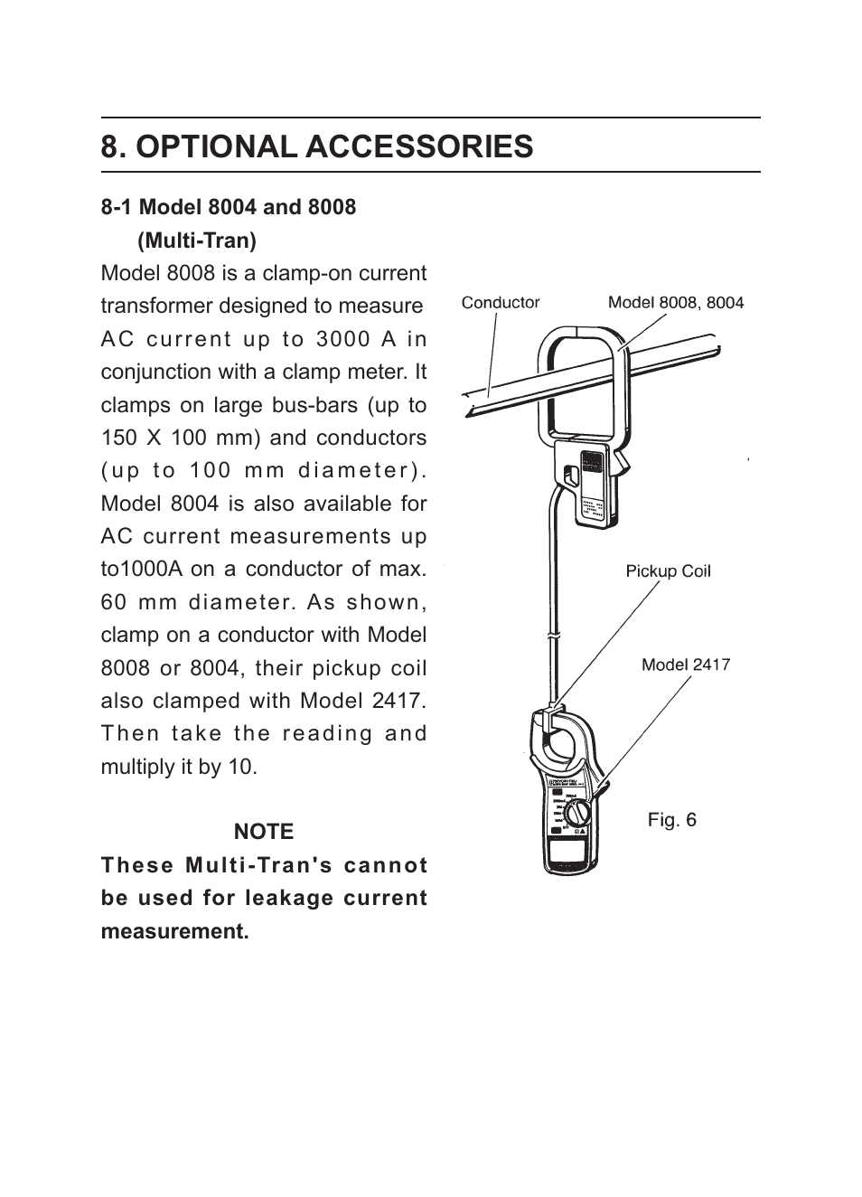 Optional accessories | KYORITSU 2417 User Manual | Page 18 / 20