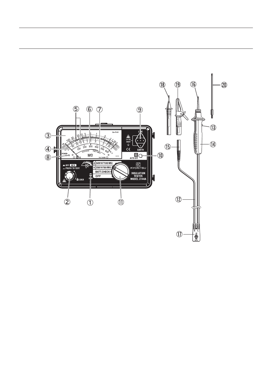 Instrument layout | KYORITSU 3147A User Manual | Page 9 / 24