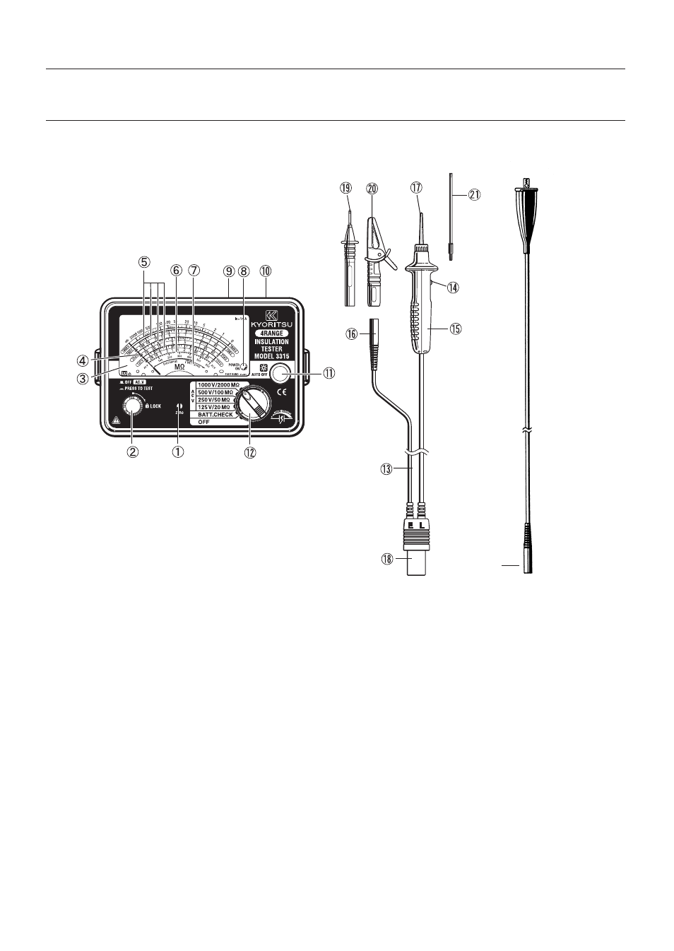 Instrument layout | KYORITSU 3316 User Manual | Page 10 / 24