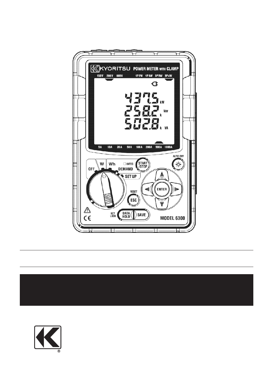 KYORITSU 6300 Instruction Manual User Manual | 152 pages