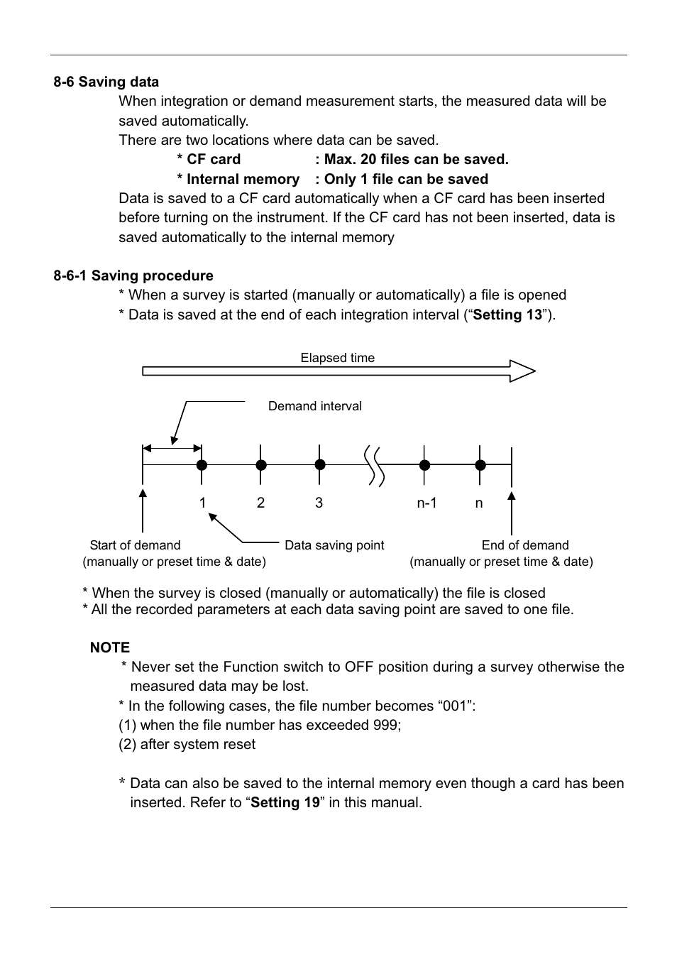 6 saving data, 6-1 saving procedure, 1 2 3 n-1 n | KYORITSU 6300 Instruction Manual User Manual | Page 113 / 152