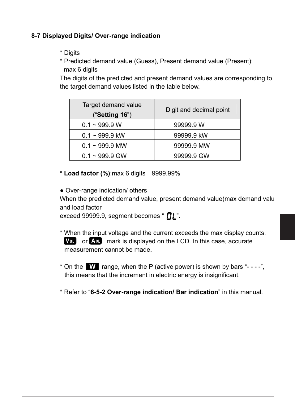 7 displayed digits/ over-range indication | KYORITSU 6300 Instruction Manual User Manual | Page 118 / 152