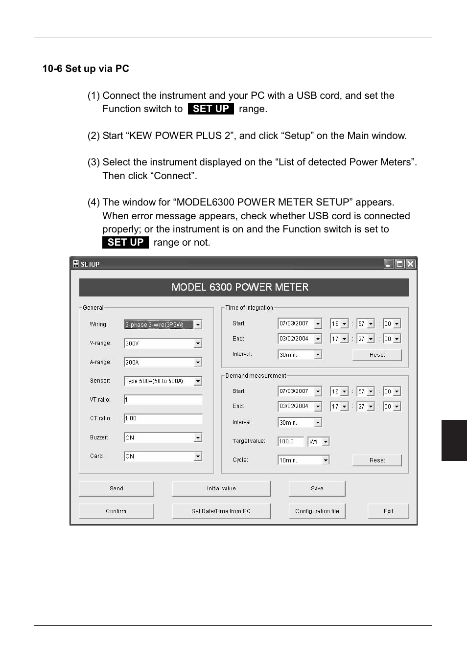 6 set up via pc | KYORITSU 6300 Instruction Manual User Manual | Page 132 / 152