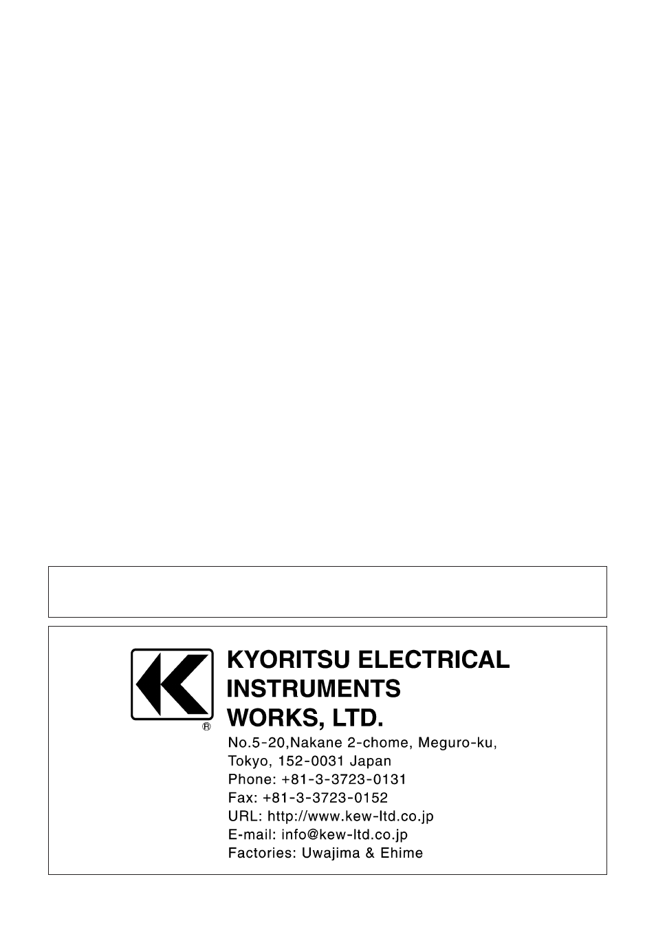 KYORITSU 6300 Instruction Manual User Manual | Page 152 / 152