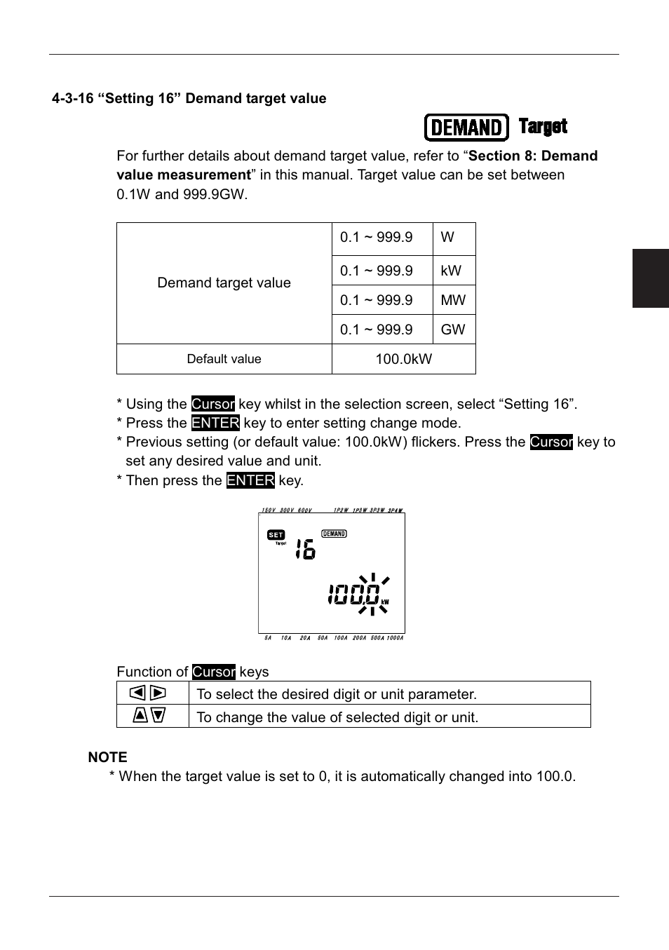 3-16 “setting 16” demand target value | KYORITSU 6300 Instruction Manual User Manual | Page 46 / 152