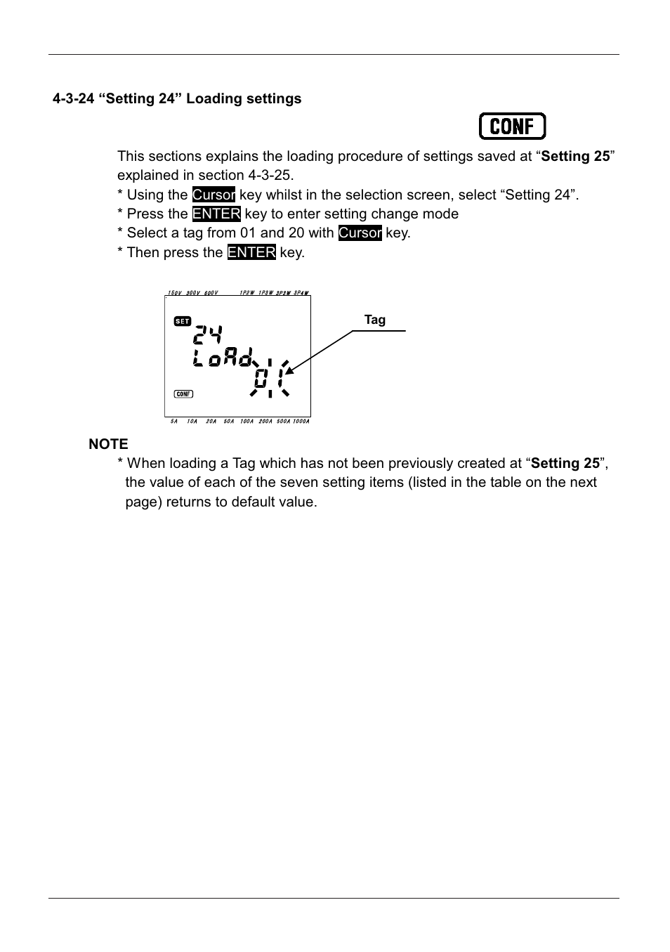 3-24 “setting 24” loading settings | KYORITSU 6300 Instruction Manual User Manual | Page 55 / 152