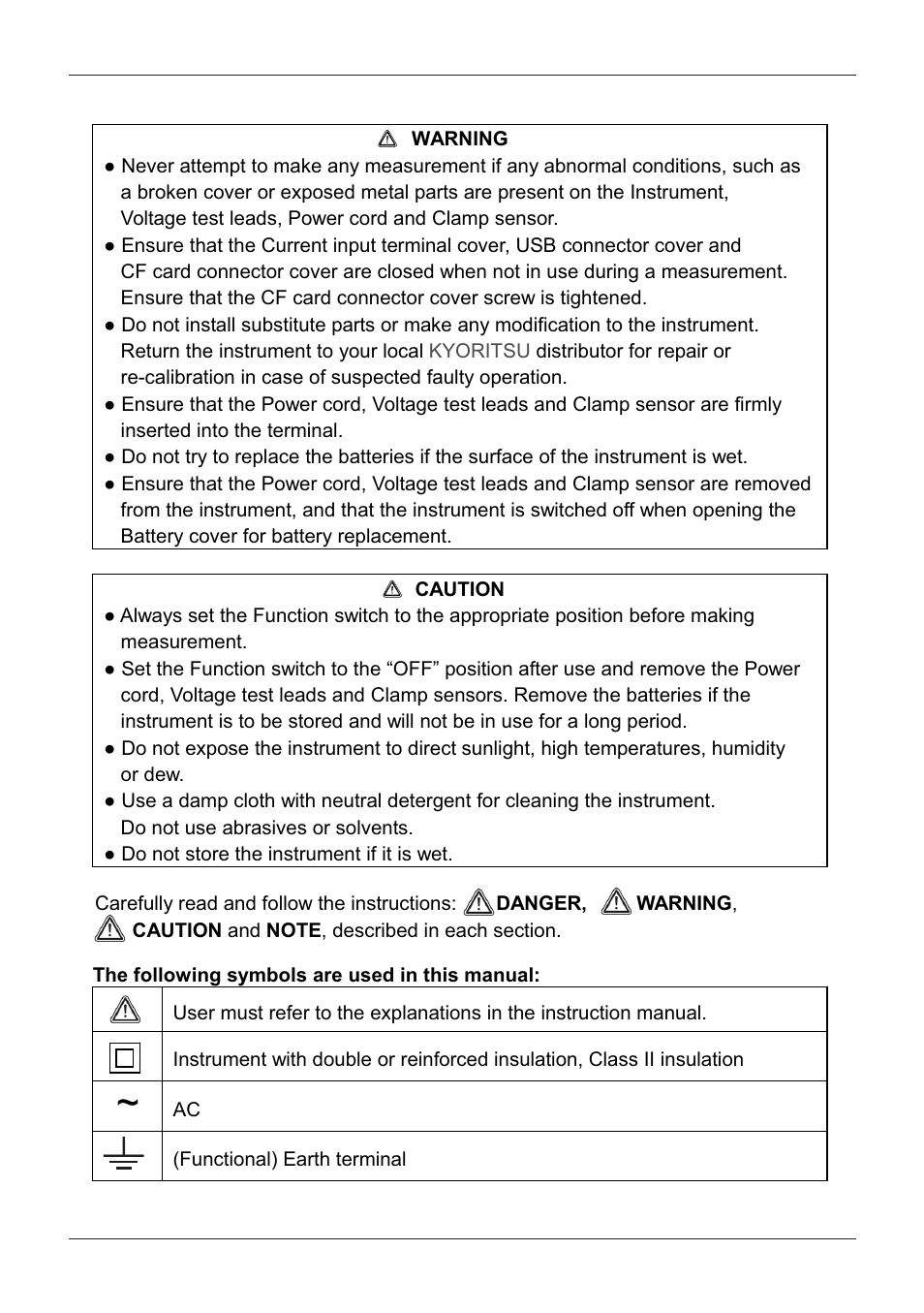 KYORITSU 6300 Instruction Manual User Manual | Page 8 / 152