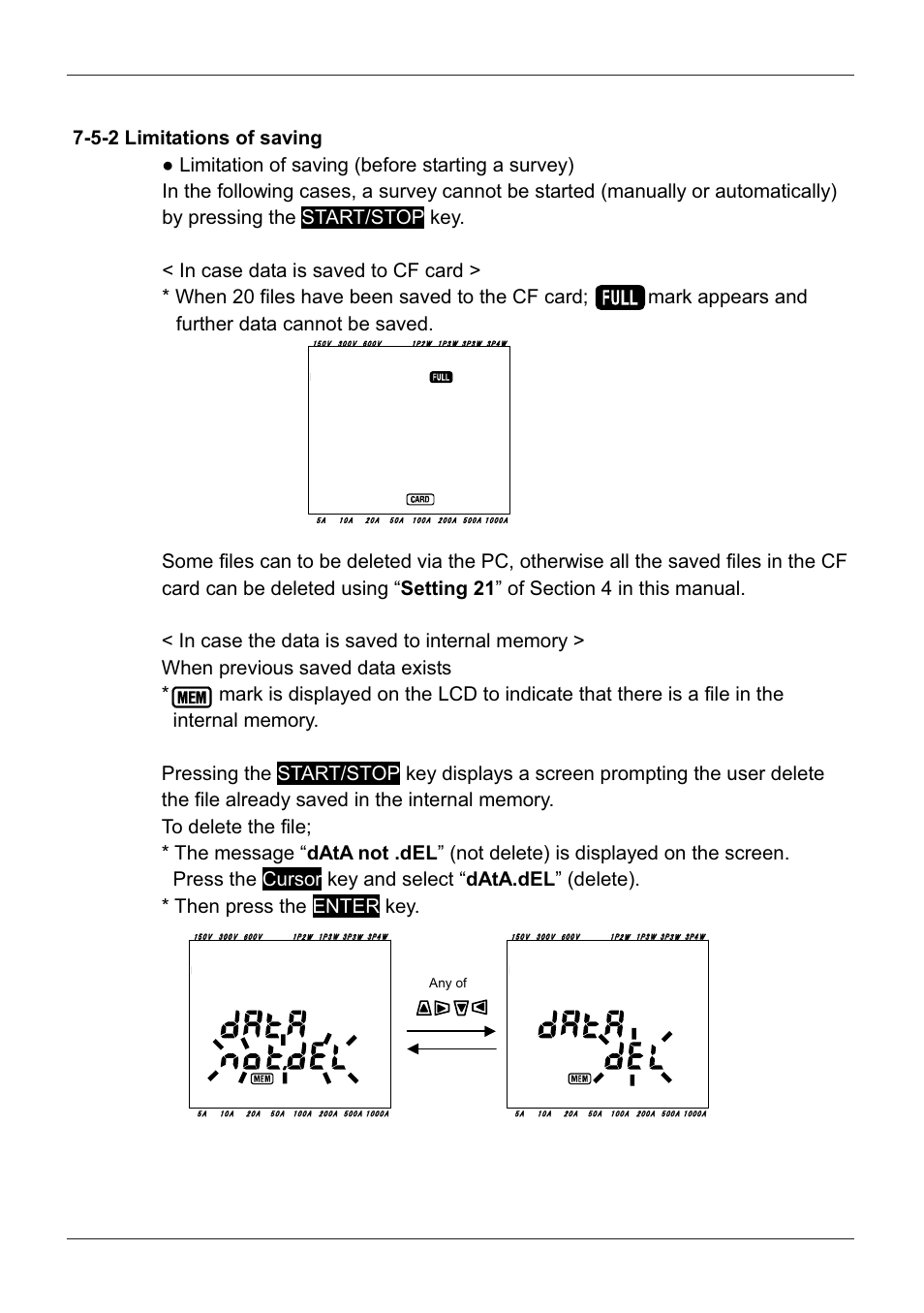 5-2 limitations of saving | KYORITSU 6300 Instruction Manual User Manual | Page 93 / 152