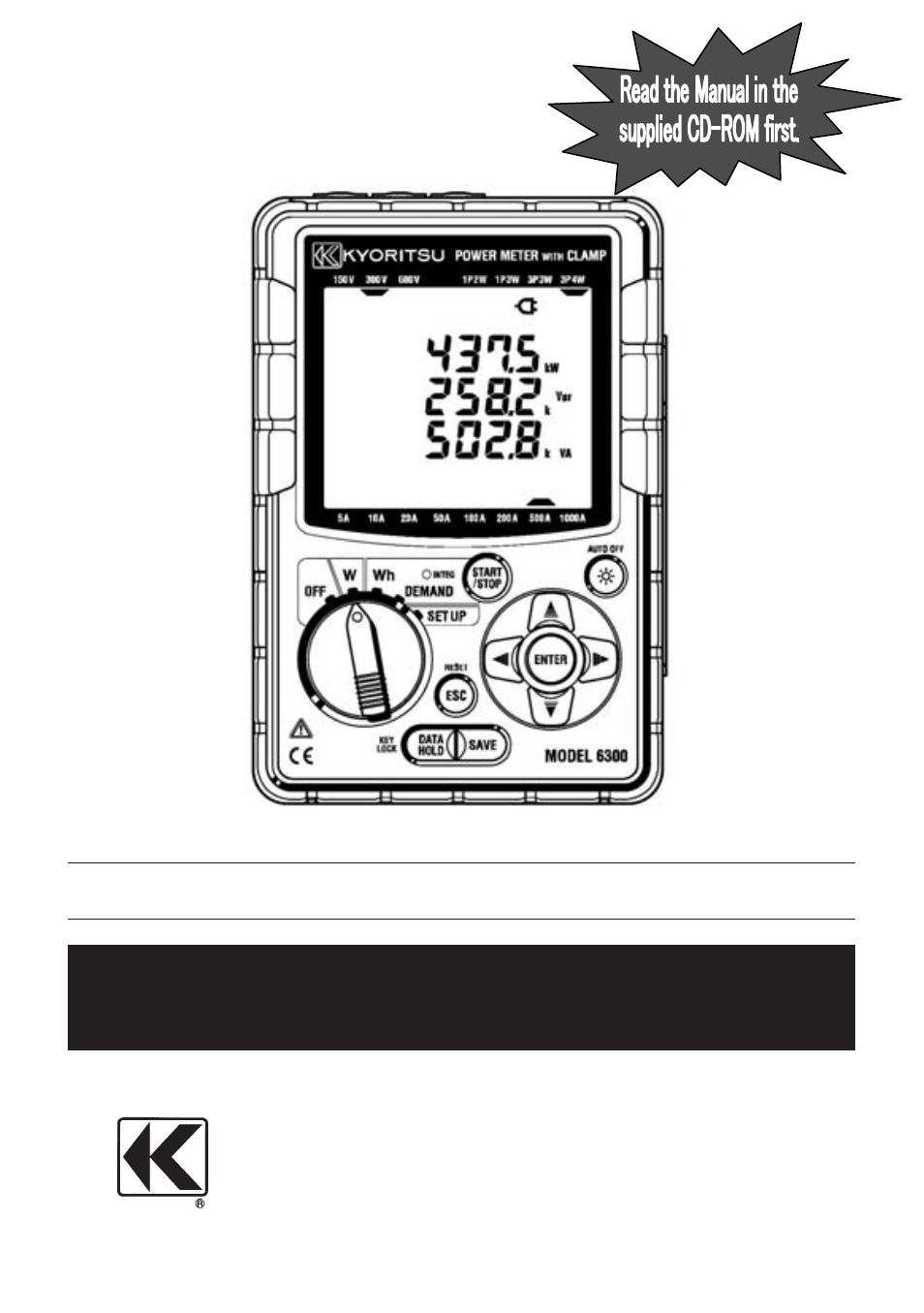 6300_qm_e(92-1626d)hp.pdf, Model 6300 | KYORITSU 6300 Quick Manual User Manual | Page 2 / 25