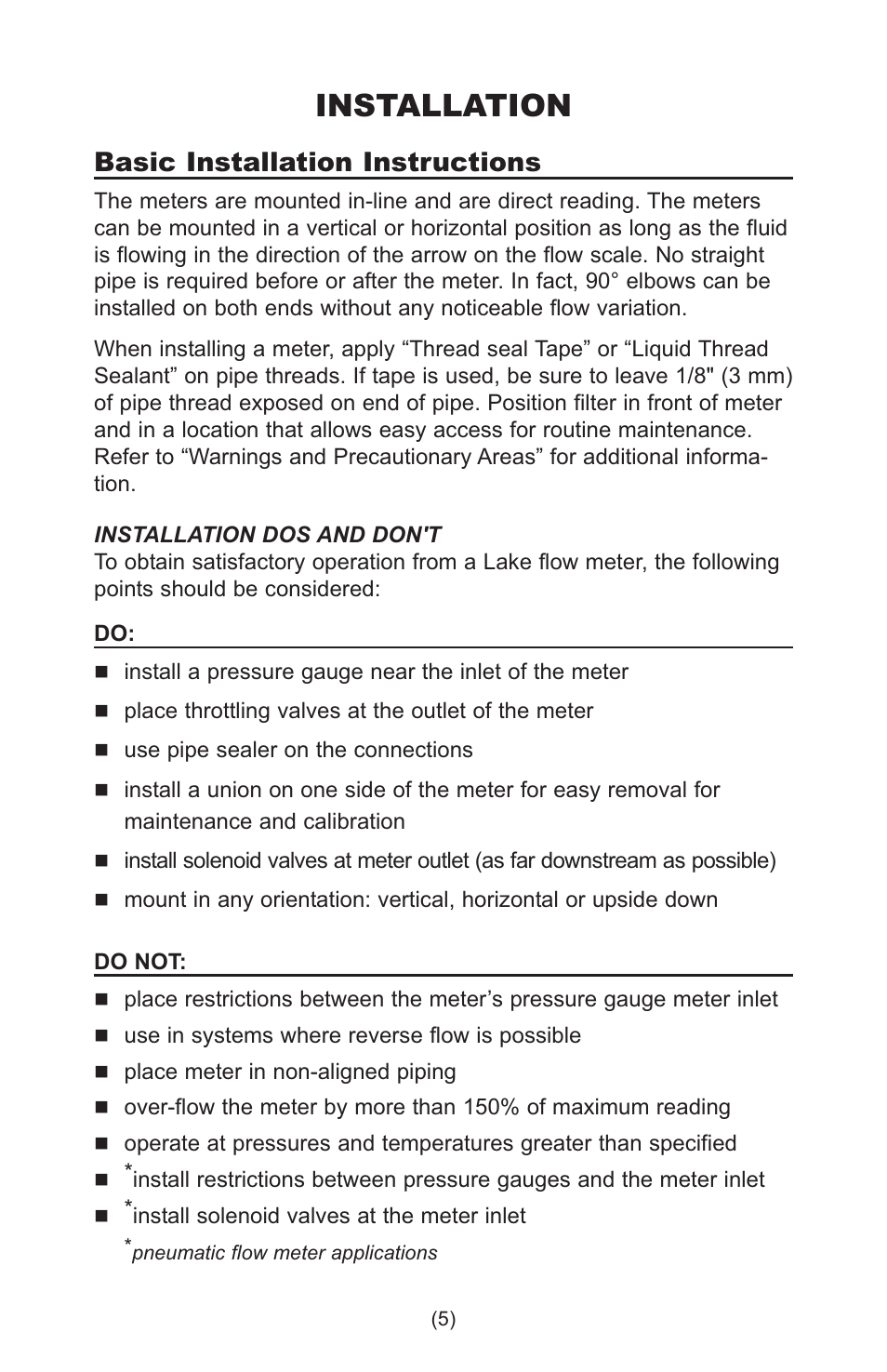 Installation, Basic installation instructions | Lake Monitors Case Drain Monitor User Manual | Page 5 / 20