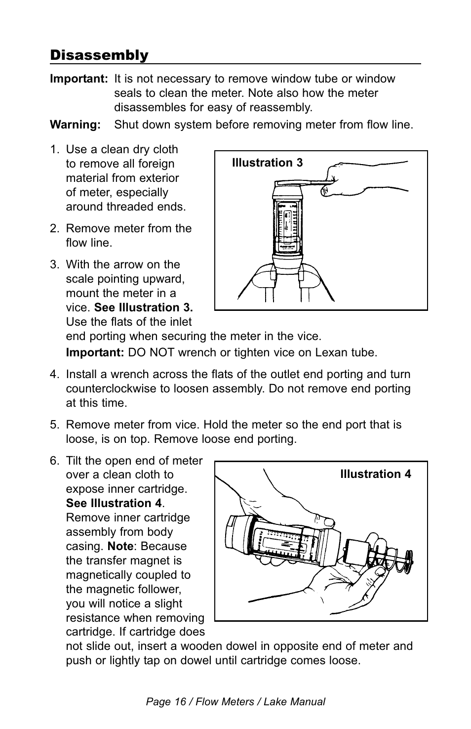 Disassembly | Lake Monitors Flow Transmitters User Manual | Page 16 / 40
