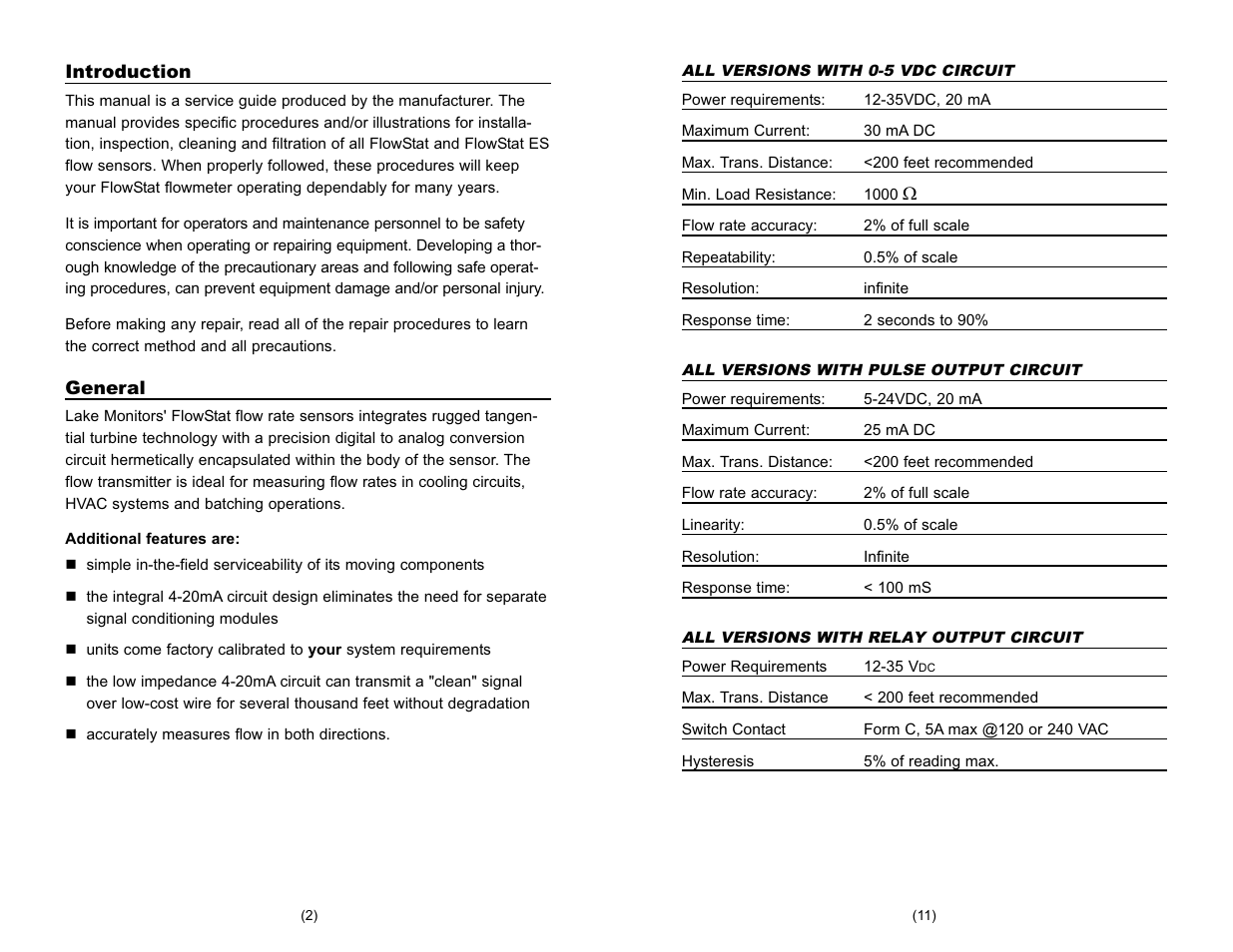 Lake Monitors FlowStat ES Sensor (Plastic) User Manual | Page 2 / 6