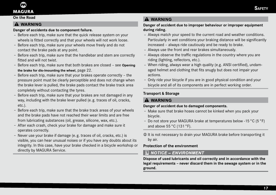 MAGURA RT8 C User Manual | Page 17 / 26