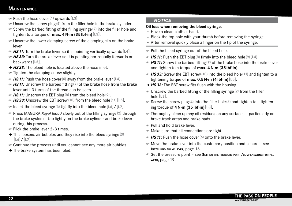 MAGURA HS33 (2014) User Manual | Page 22 / 24