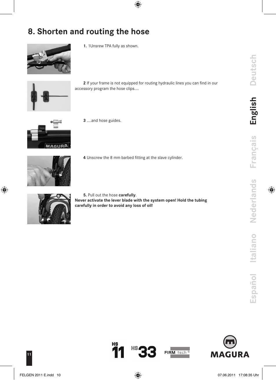 Shorten and routing the hose | MAGURA HS33 (2013) User Manual | Page 10 / 16