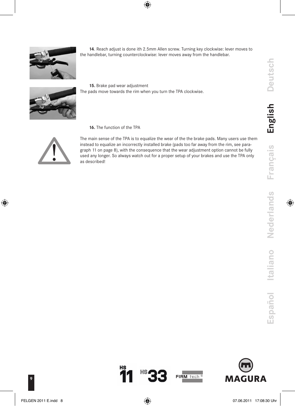 MAGURA HS33 (2013) User Manual | Page 8 / 16