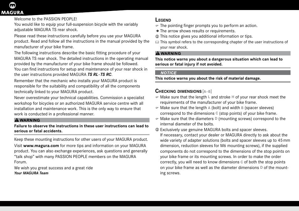 MAGURA TS RC MOUNTING GUIDE User Manual | Page 3 / 6