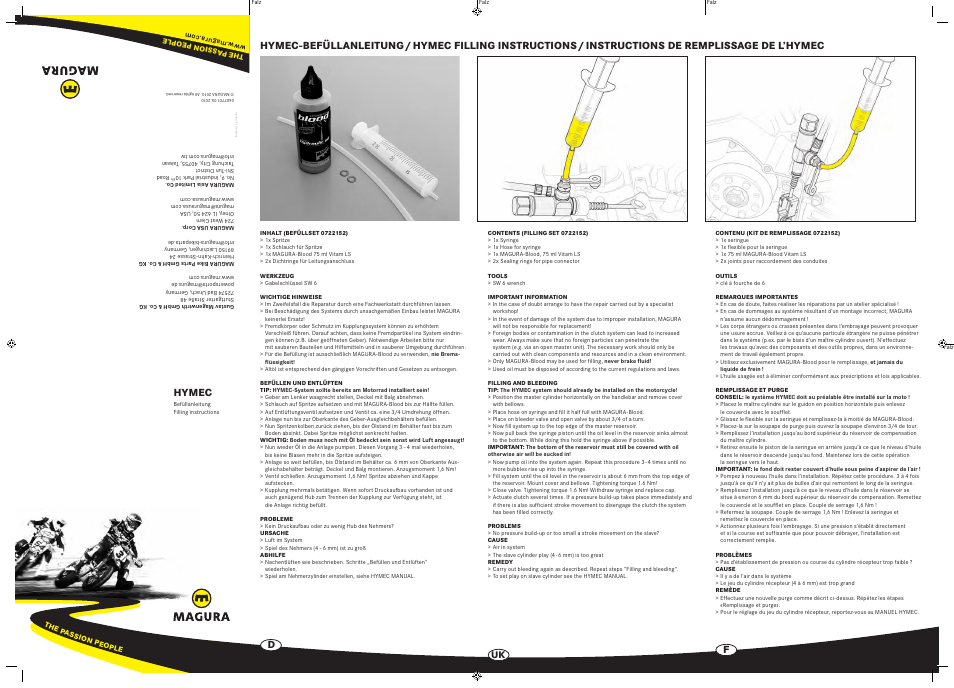 MAGURA HYMEC FILLING INSTRUCTIONS User Manual | 2 pages