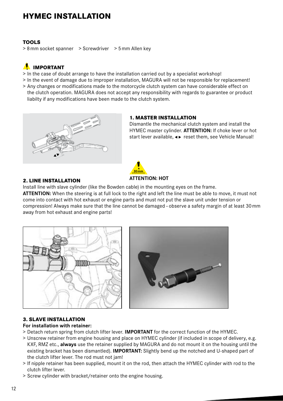 Hymec installation | MAGURA HYMEC User Manual User Manual | Page 12 / 44