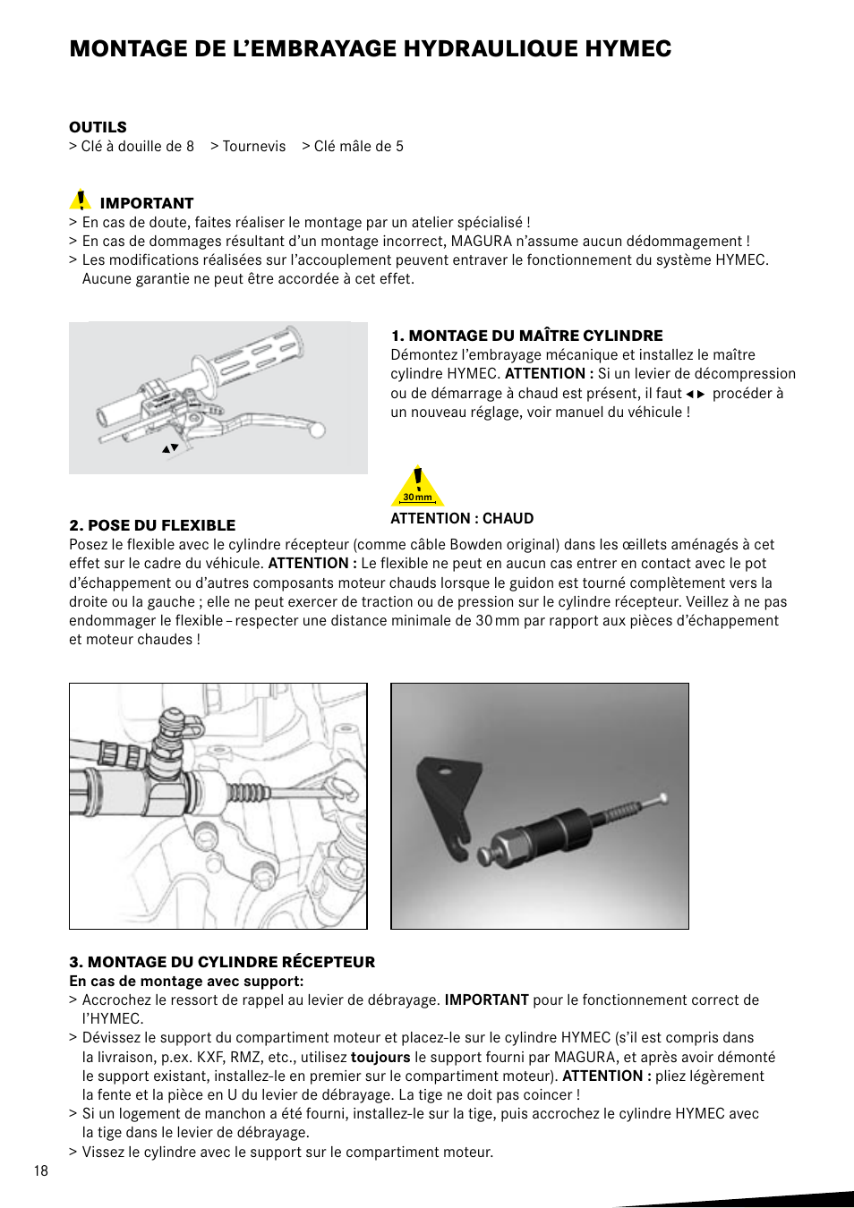 Montage de l’embrayage hydraulique hymec | MAGURA HYMEC User Manual User Manual | Page 18 / 44