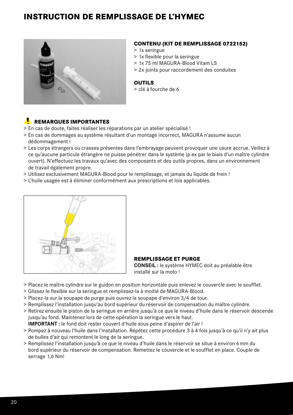 Instruction de remplissage de l’hymec | MAGURA HYMEC User Manual User Manual | Page 20 / 44