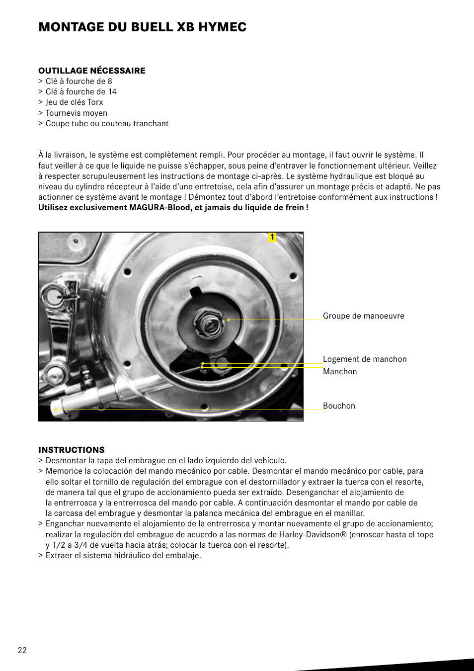 Montage du buell xb hymec | MAGURA HYMEC User Manual User Manual | Page 22 / 44