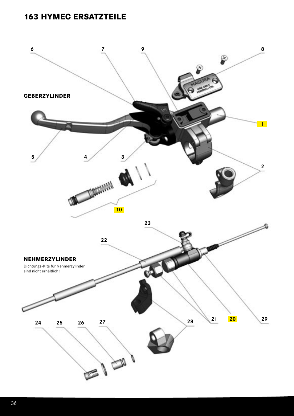 163 hymec ersatzteile | MAGURA HYMEC User Manual User Manual | Page 36 / 44