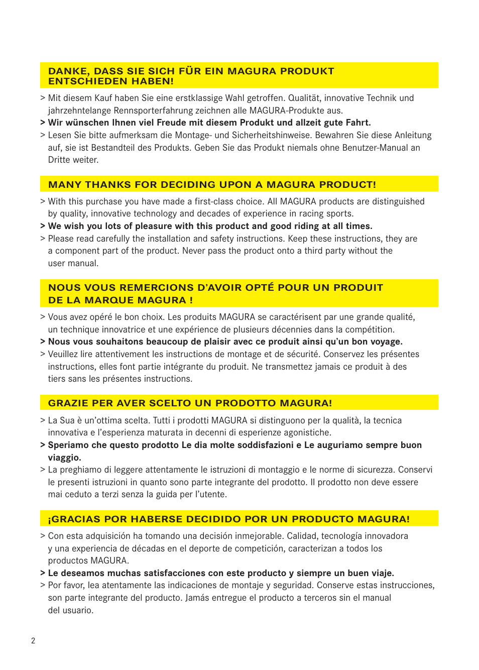 MAGURA RADIAL 195 User Manual | Page 2 / 84