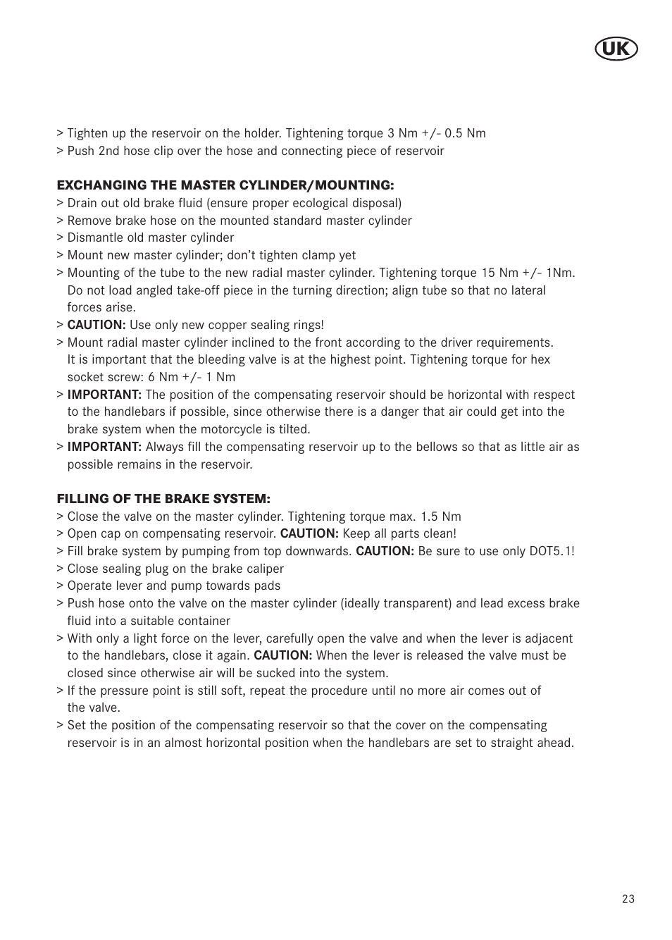 MAGURA RADIAL 195 User Manual | Page 23 / 84