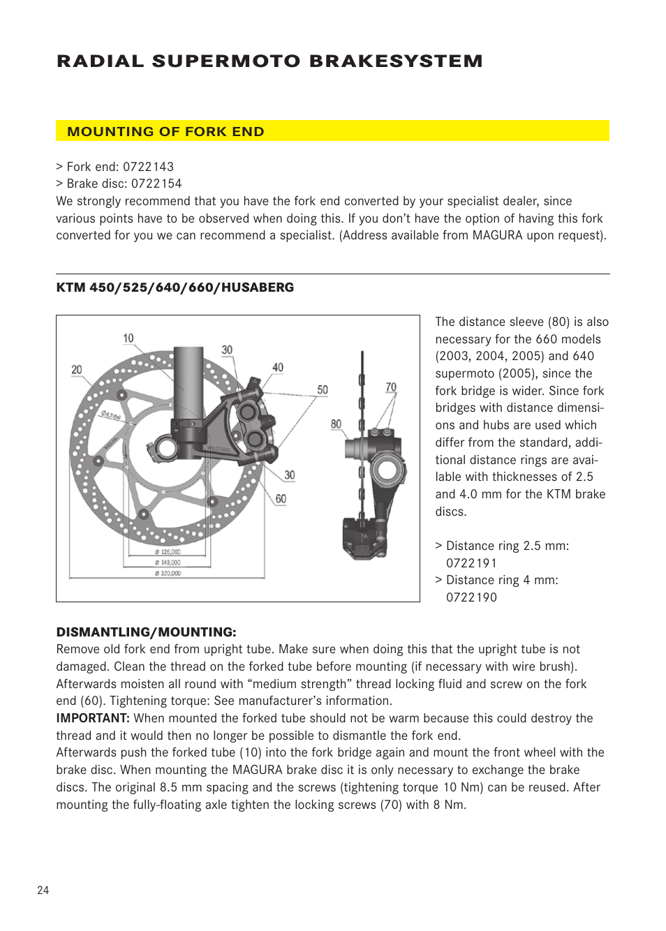 Radial supermoto brakesystem | MAGURA RADIAL 195 User Manual | Page 24 / 84