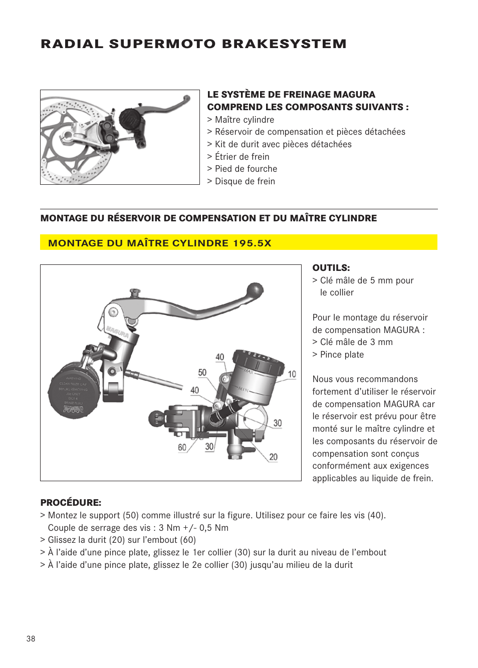 Radial supermoto brakesystem | MAGURA RADIAL 195 User Manual | Page 38 / 84