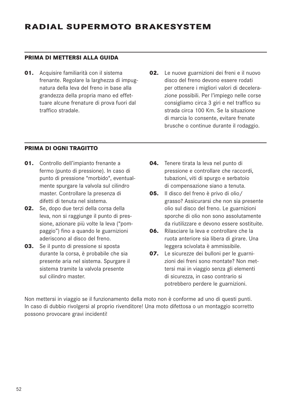 Radial supermoto brakesystem | MAGURA RADIAL 195 User Manual | Page 52 / 84