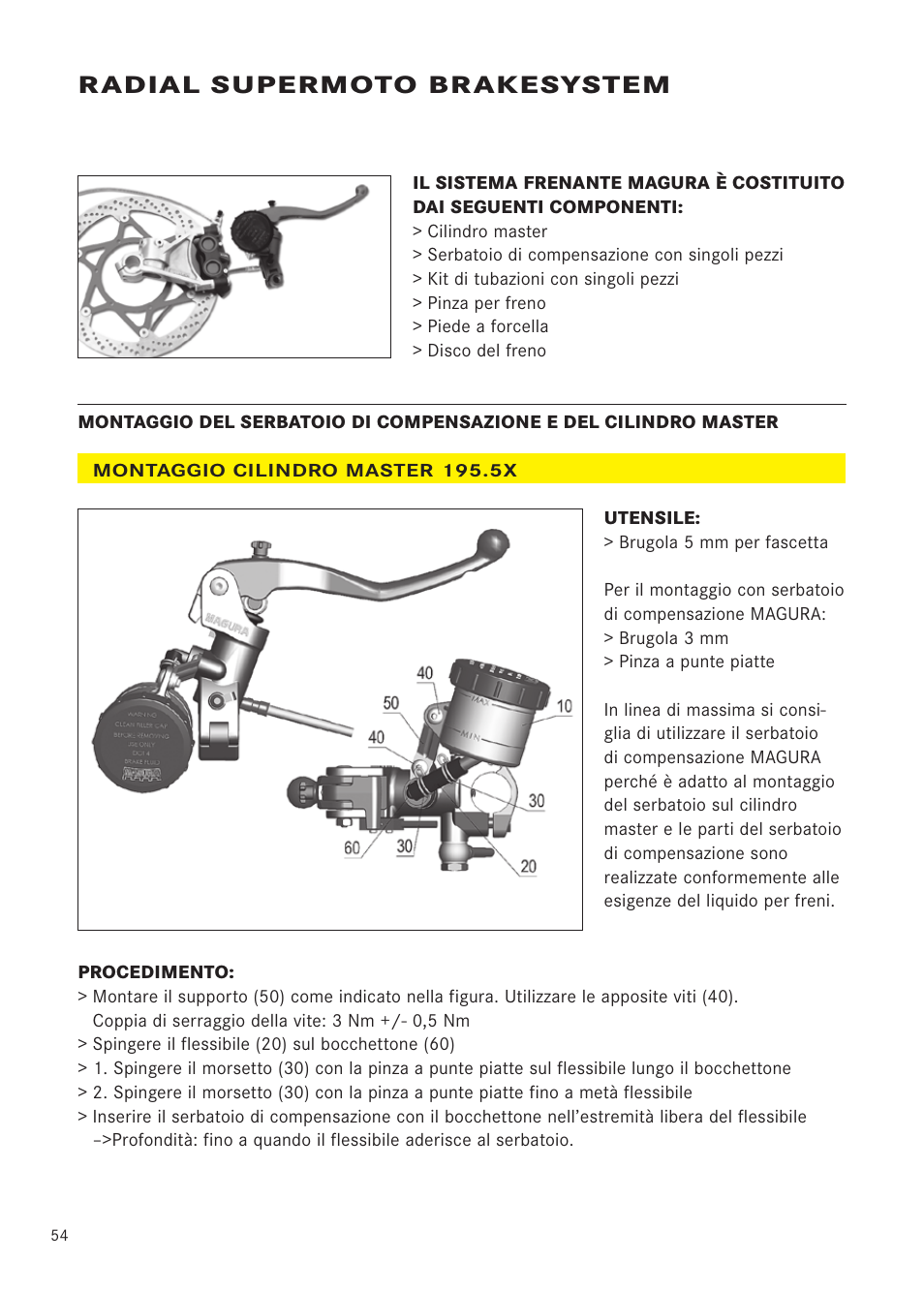 Radial supermoto brakesystem | MAGURA RADIAL 195 User Manual | Page 54 / 84