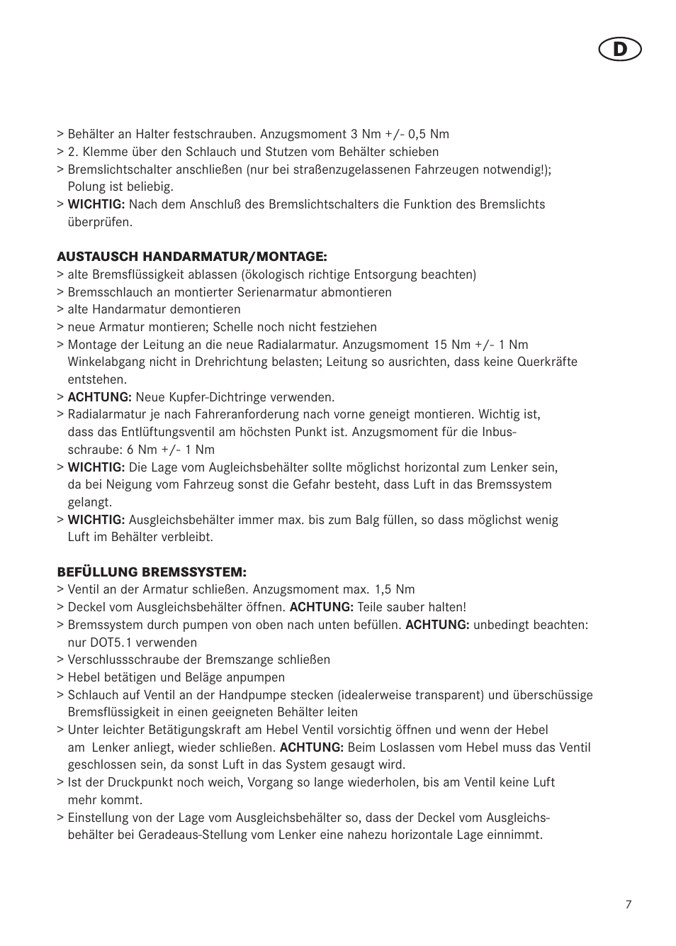 MAGURA RADIAL 195 User Manual | Page 7 / 84