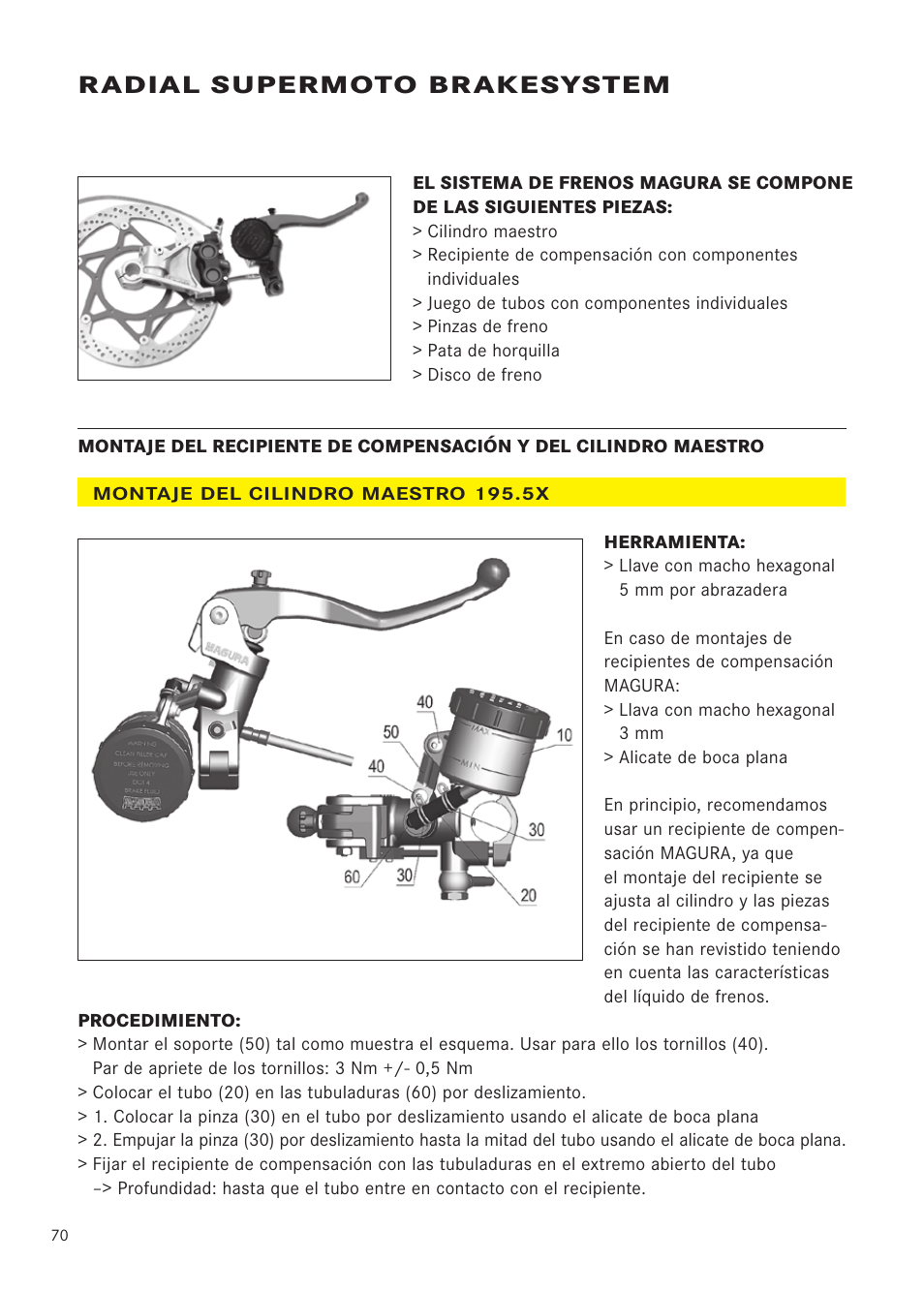 Radial supermoto brakesystem | MAGURA RADIAL 195 User Manual | Page 70 / 84