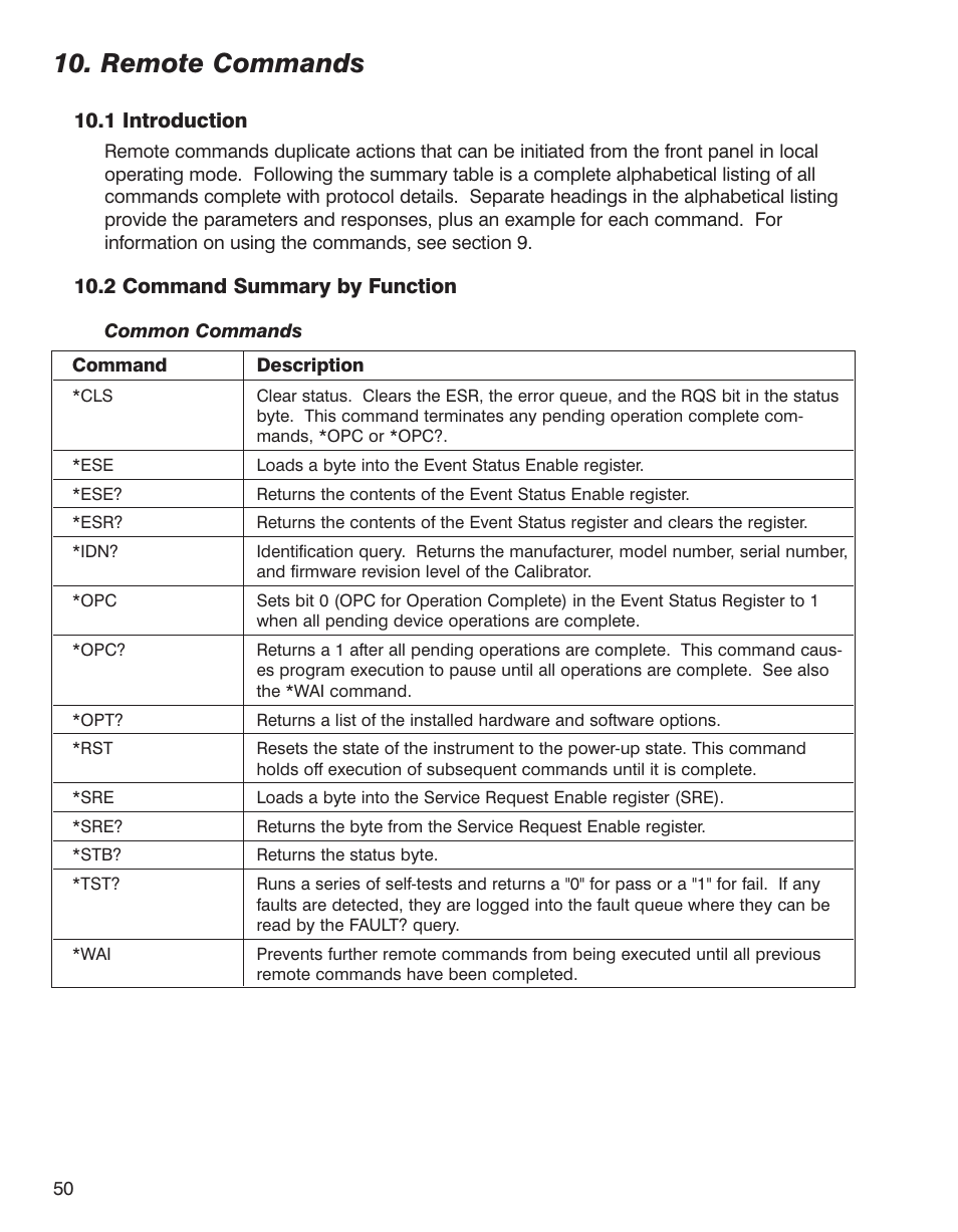 Remote commands | Martel Electronics 3001 User Manual | Page 54 / 94