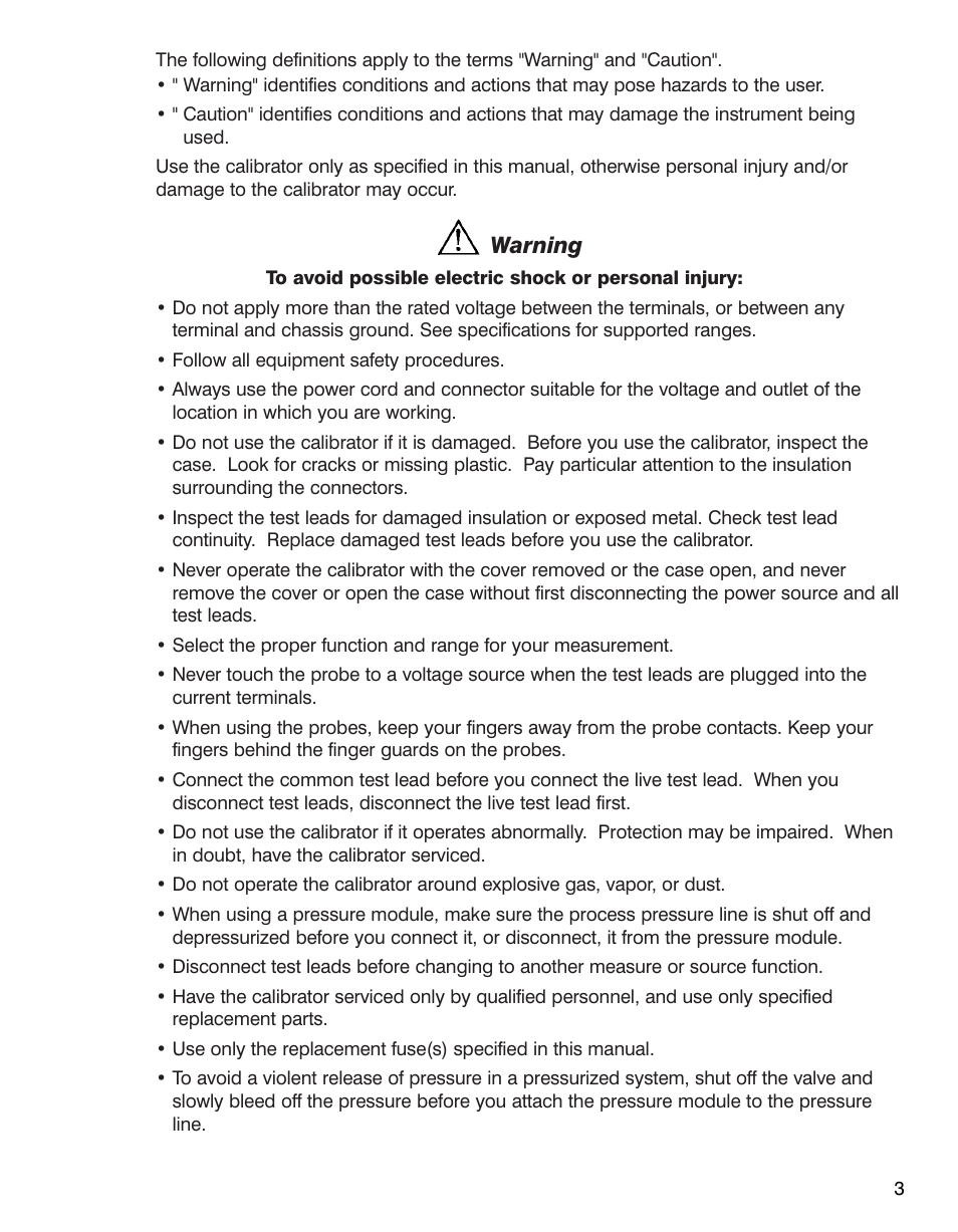 Warning | Martel Electronics 3001 User Manual | Page 7 / 94