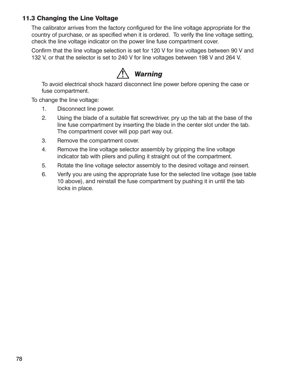 Warning | Martel Electronics 3001 User Manual | Page 82 / 94