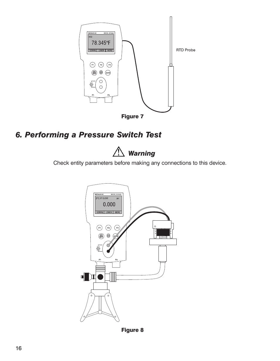 Performing a pressure switch test | Martel Electronics BetaGauge 321A-Ex User Manual | Page 18 / 32