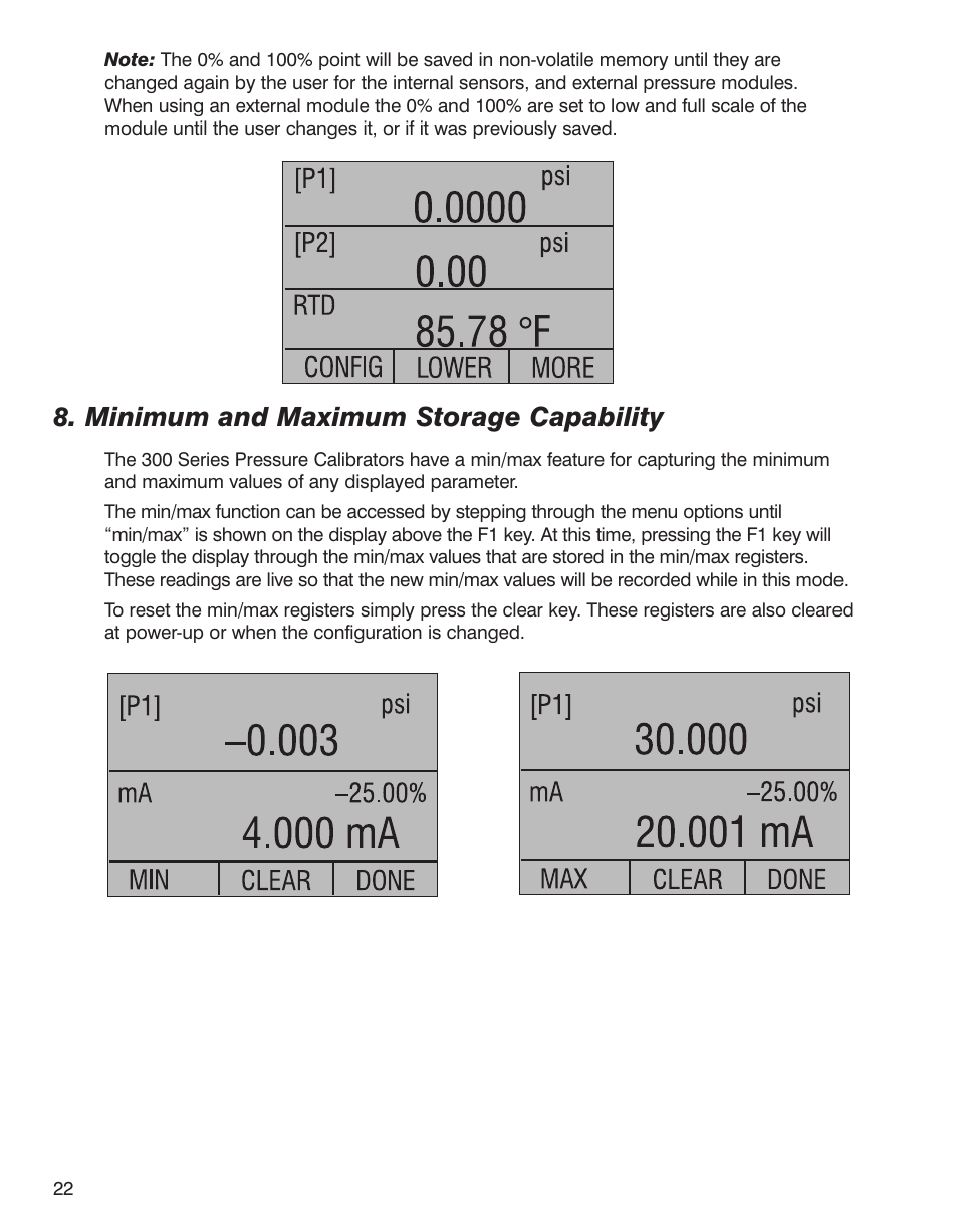 Minimum and maximum storage capability | Martel Electronics BetaGauge 321A-Ex User Manual | Page 24 / 32