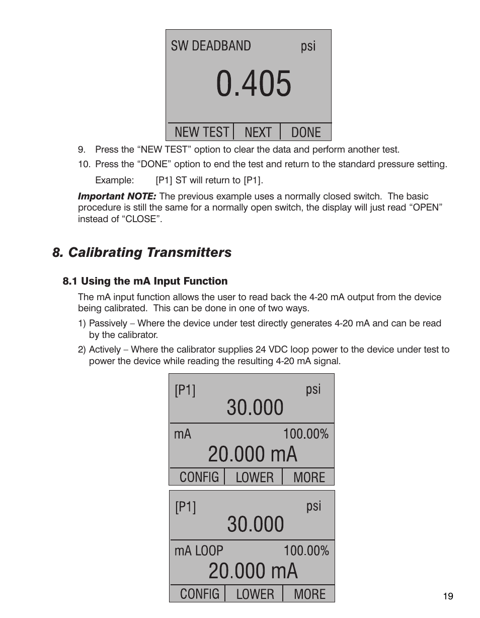 Calibrating transmitters | Martel Electronics BetaGauge 321A User Manual | Page 21 / 48