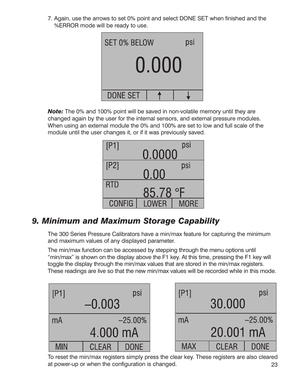 Minimum and maximum storage capability | Martel Electronics BetaGauge 321A User Manual | Page 25 / 48