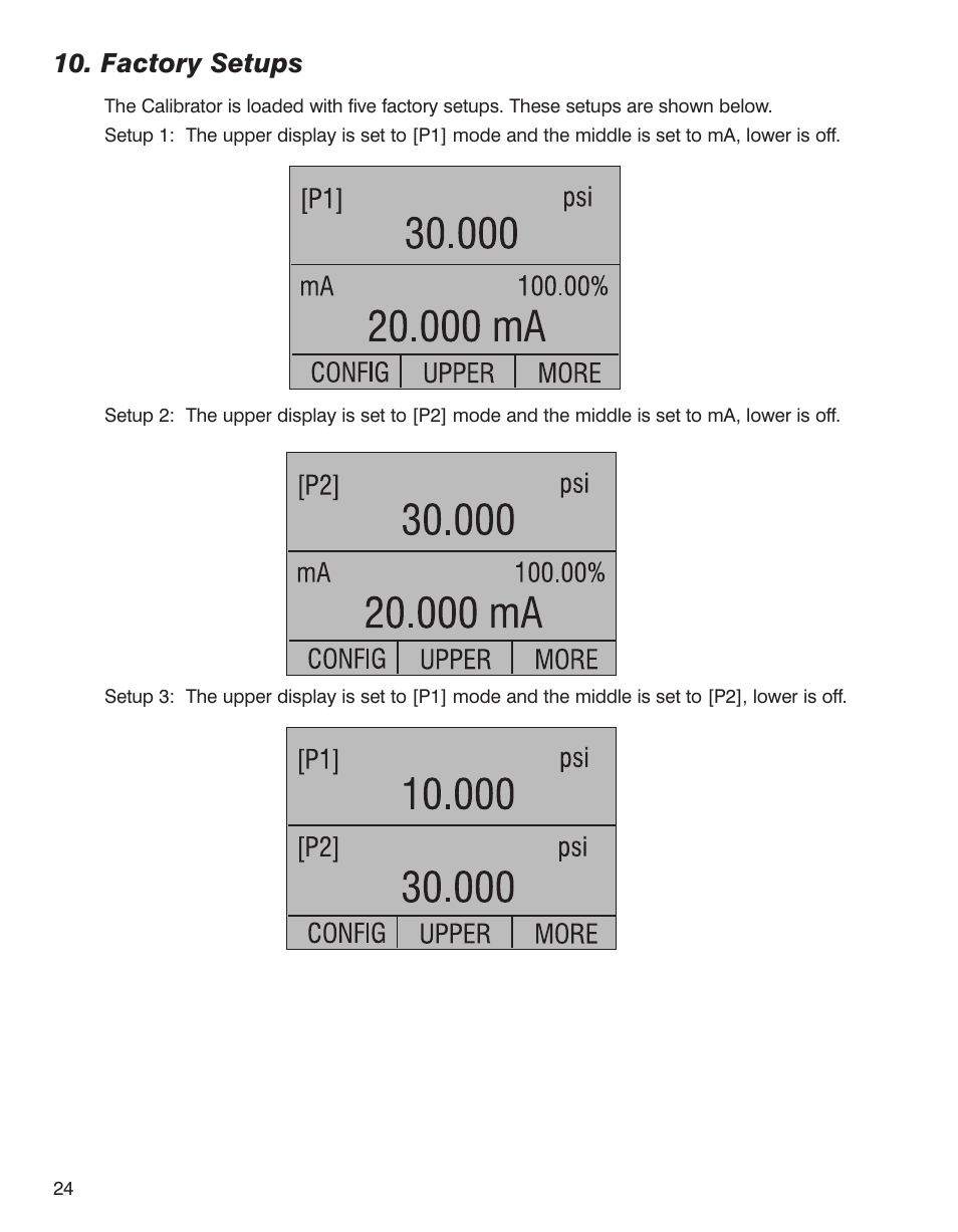 Factory setups | Martel Electronics BetaGauge 321A User Manual | Page 26 / 48