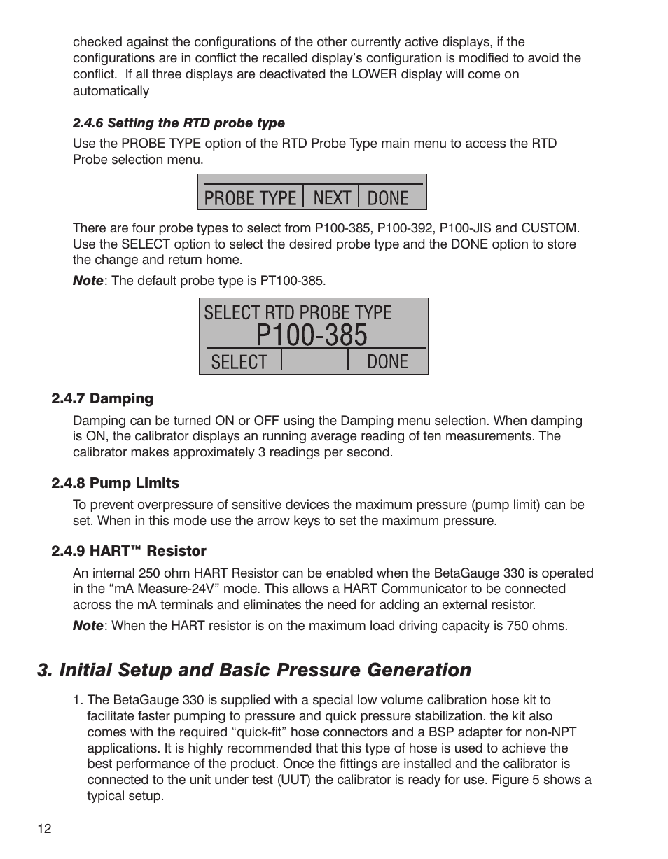 Initial setup and basic pressure generation | Martel Electronics BetaGauge 330 User Manual | Page 14 / 48