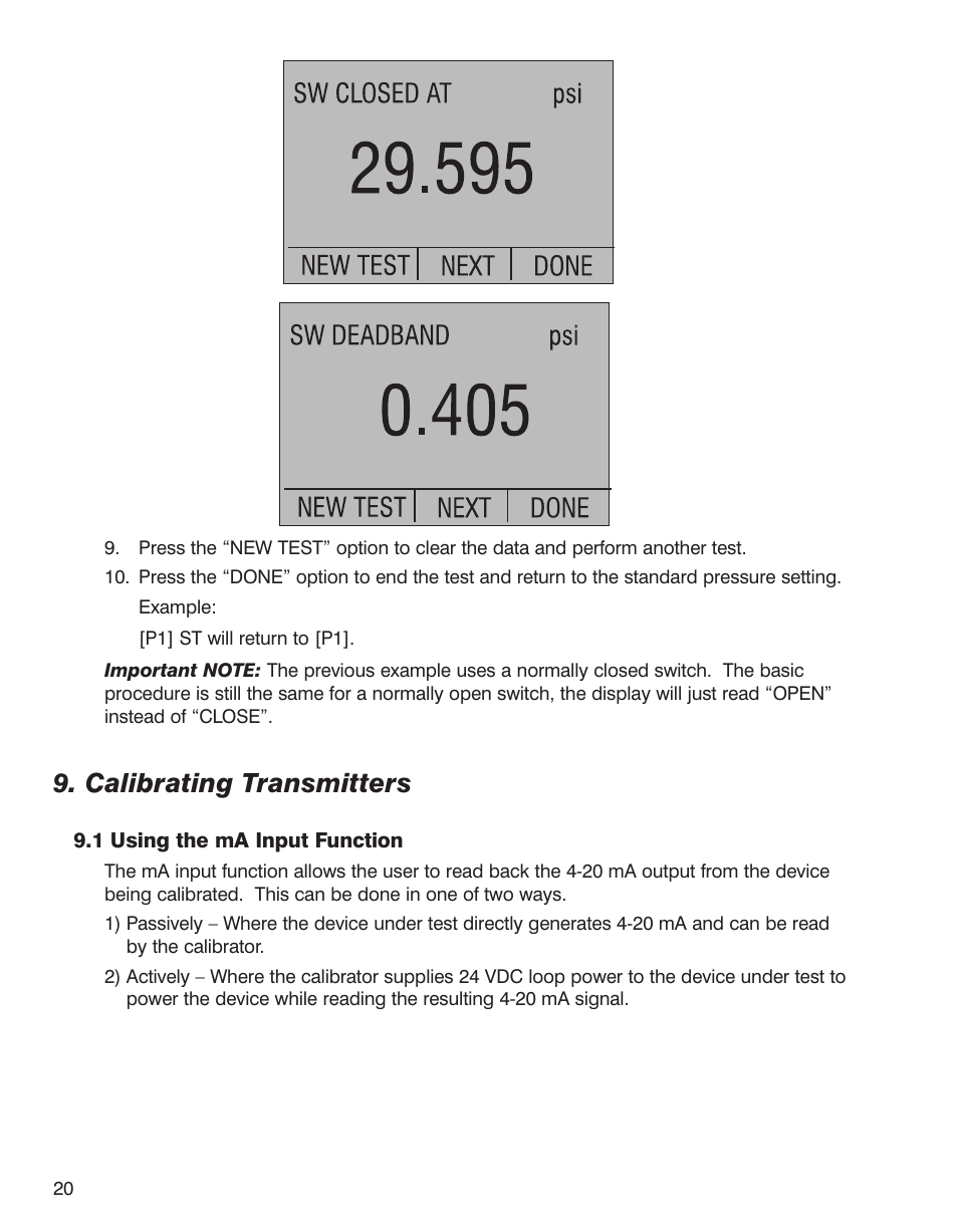 Calibrating transmitters | Martel Electronics BetaGauge 330 User Manual | Page 22 / 48