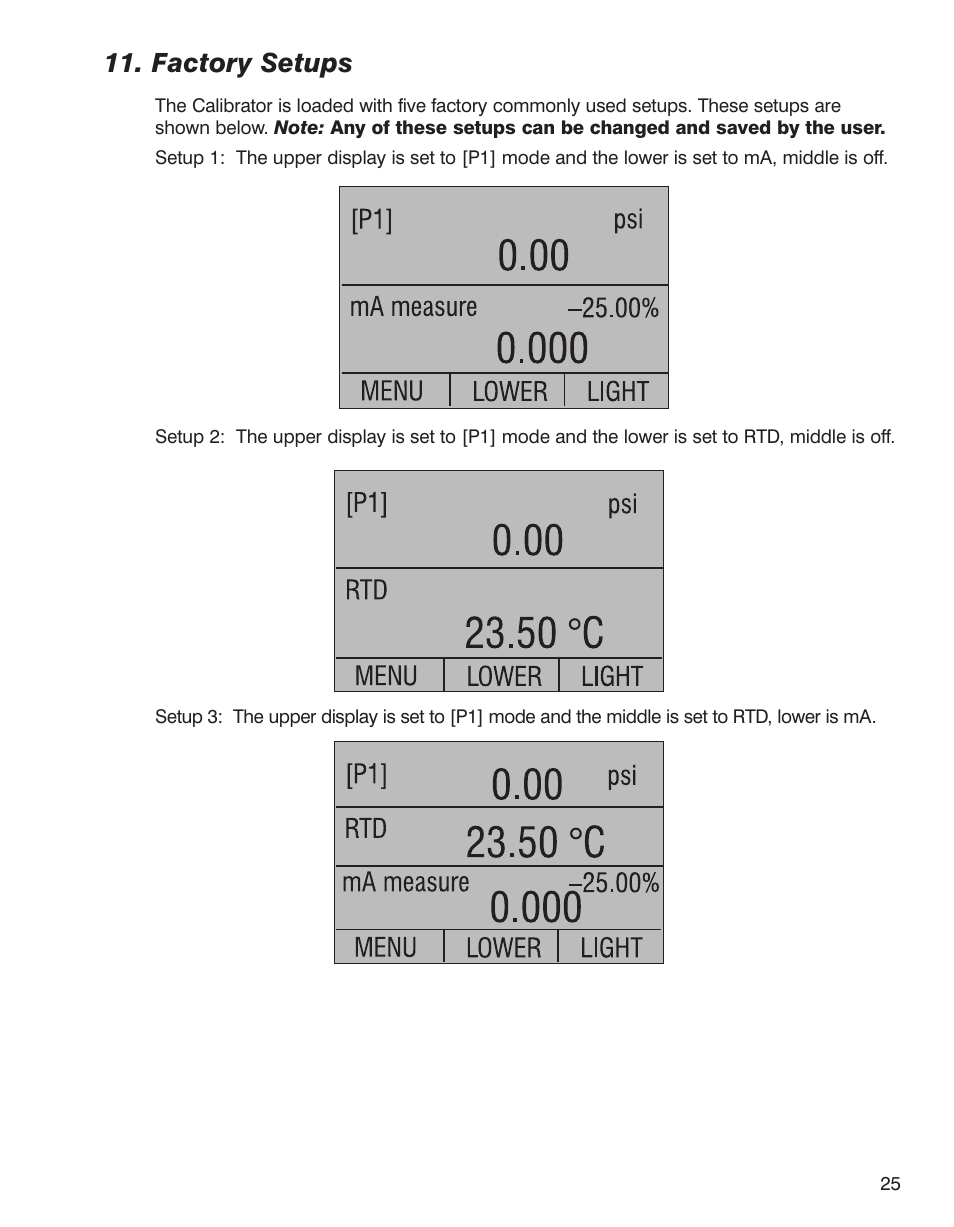 Factory setups | Martel Electronics BetaGauge 330 User Manual | Page 27 / 48