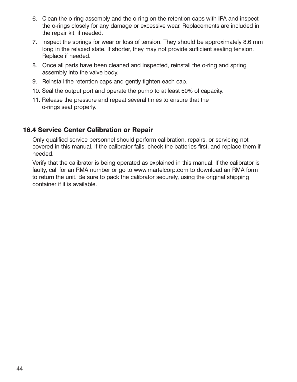 Martel Electronics BetaGauge 330 User Manual | Page 46 / 48