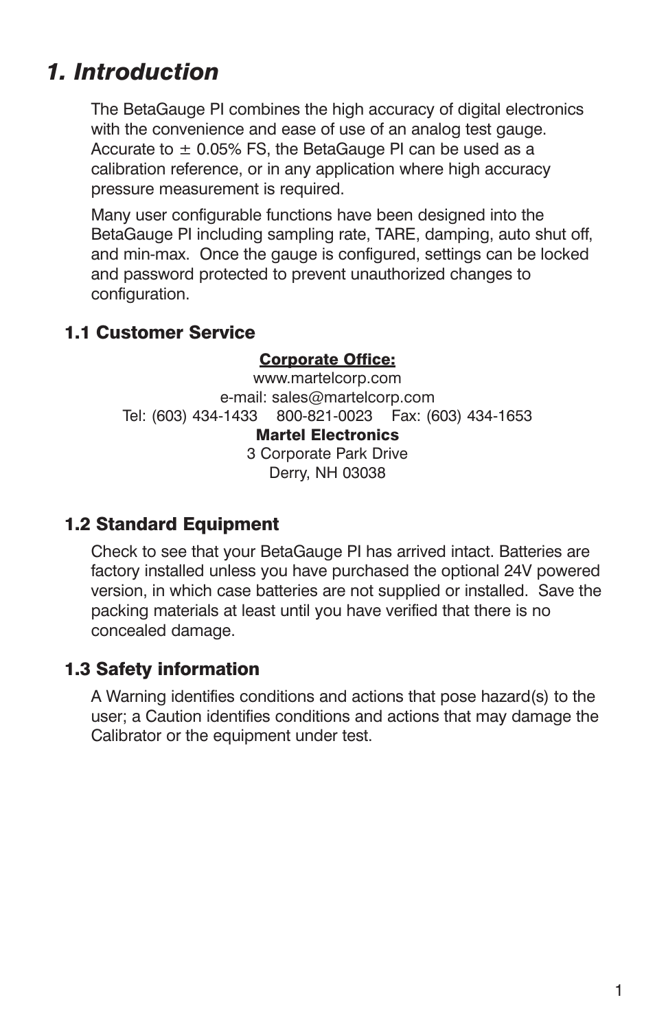 Introduction | Martel Electronics BetaGauge PI PRO User Manual | Page 3 / 20