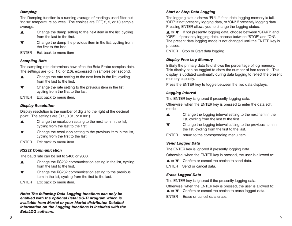 Martel Electronics BetaProbe TI/TI+ User Manual | Page 6 / 9