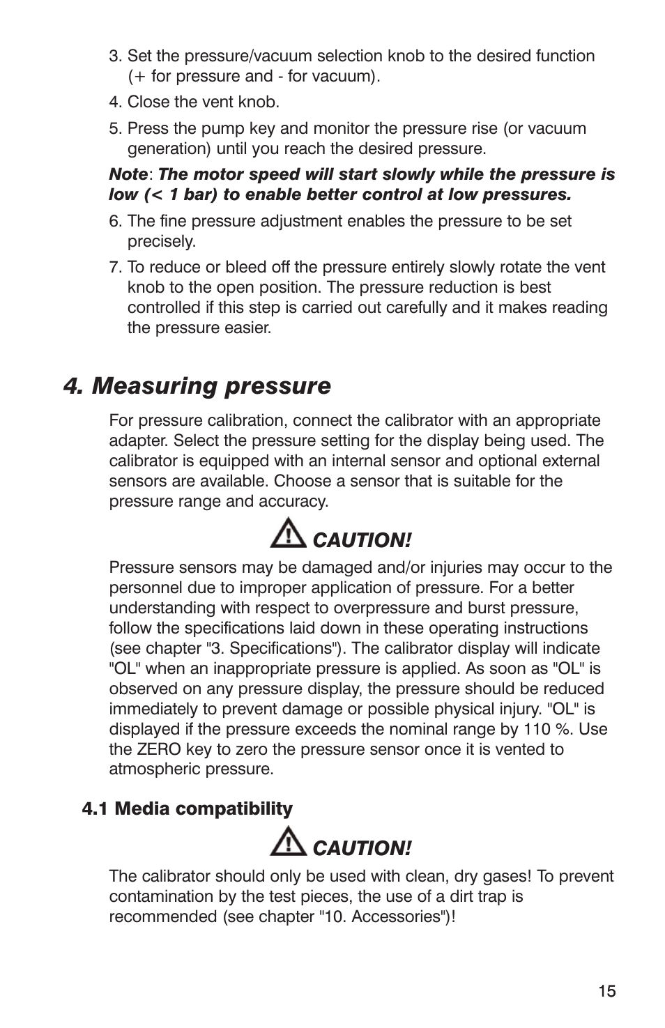 Measuring pressure | Martel Electronics DPC300A User Manual | Page 17 / 48